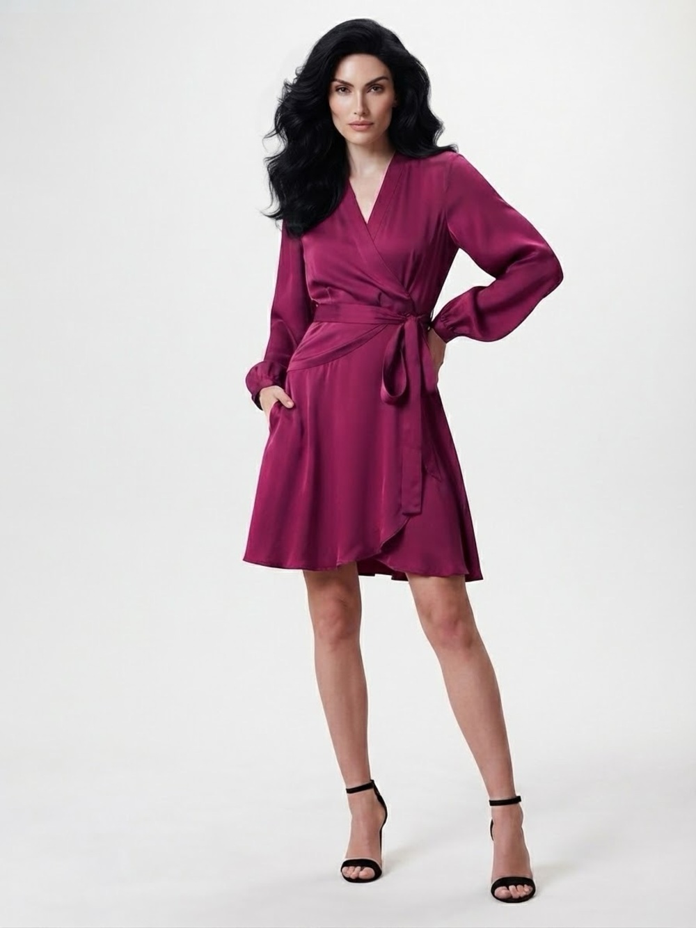 Banana Republic Magenta Wrap Mini Dress